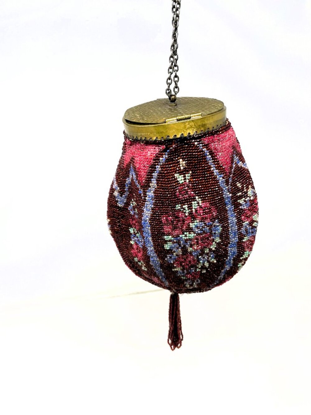 Antique Collectible Beaded Gate Top Beggar's Bag